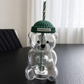 Starbucks Bear Glass Tumbler with Green Dome Lid & Reusable Straw